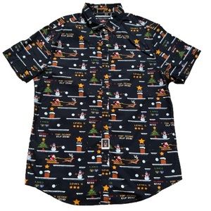 MENS DENIM & FLOWER RICKY SINGH HOLY JOLLY SANTA CHRISTMAS VIDEO GAME SHIRT M